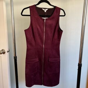 Burgundy Suede Mini Dress